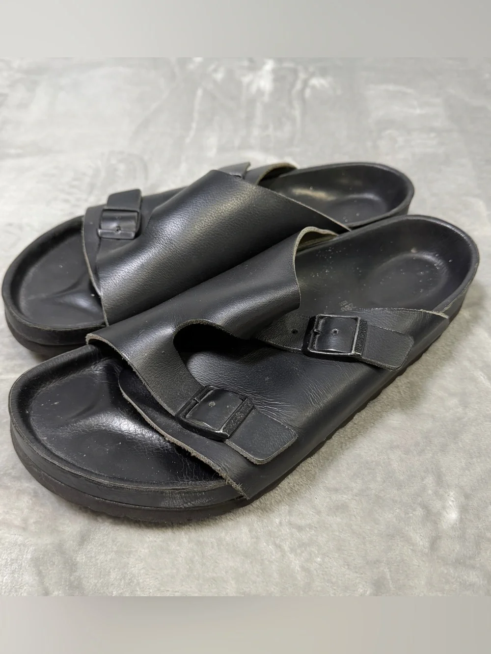 Birkenstock Zurich Black Leather Slides Sandals Men's US 10 43 RARE